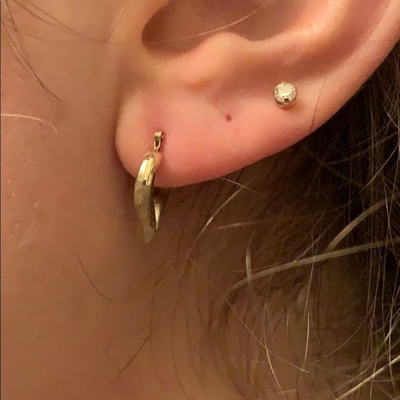 Stamped 10K Gold Heart Huggie Earrings 💛 - Picture 4 of 5